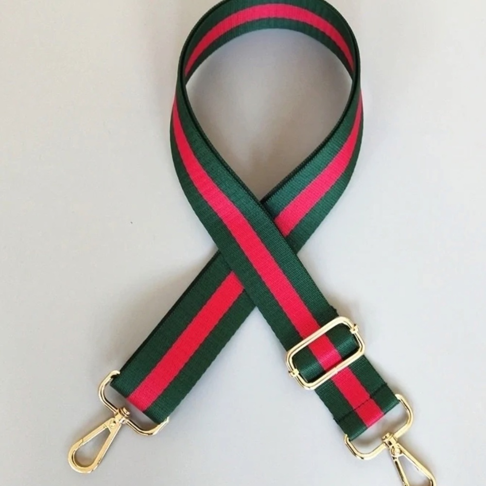 Replacement Unbranded Green/Red/Green Strap For Designer Bags NWT